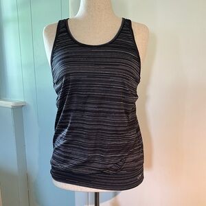 C9 by Champion Women's Striped Black and Gray Racerback Tank Top